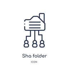 sha folder icon from search engine optimization outline collection. Thin line sha folder icon isolated on white background.