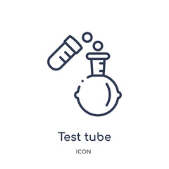 test tube icon from science outline collection. Thin line test tube icon isolated on white background.