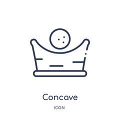 concave icon from science outline collection. Thin line concave icon isolated on white background.