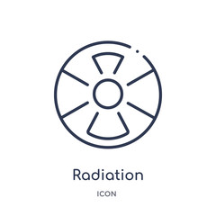 radiation icon from science outline collection. Thin line radiation icon isolated on white background.