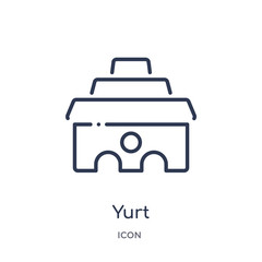 yurt icon from sauna outline collection. Thin line yurt icon isolated on white background.
