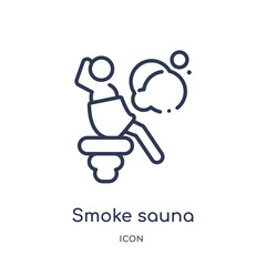 smoke sauna icon from sauna outline collection. Thin line smoke sauna icon isolated on white background.
