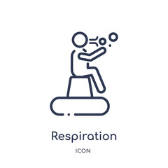respiration icon from sauna outline collection. Thin line respiration icon isolated on white background.
