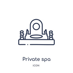 private spa icon from sauna outline collection. Thin line private spa icon isolated on white background.