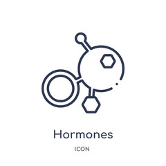 hormones icon from sauna outline collection. Thin line hormones icon isolated on white background. - obrazy, fototapety, plakaty