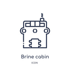 brine cabin icon from sauna outline collection. Thin line brine cabin icon isolated on white background.