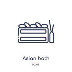 asian bath icon from sauna outline collection. Thin line asian bath icon isolated on white background.