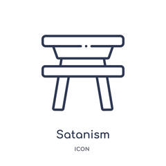 satanism icon from religion outline collection. Thin line satanism icon isolated on white background.