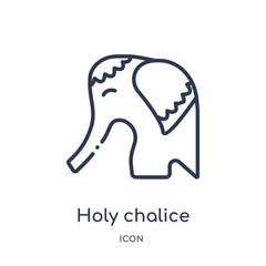 holy chalice icon from religion outline collection. Thin line holy chalice icon isolated on white background.