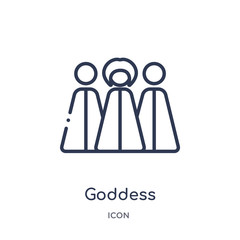 goddess icon from religion outline collection. Thin line goddess icon isolated on white background.