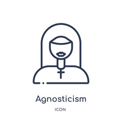 agnosticism icon from religion outline collection. Thin line agnosticism icon isolated on white background.