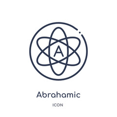 abrahamic icon from religion outline collection. Thin line abrahamic icon isolated on white background.