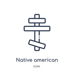 native american sun icon from religion outline collection. Thin line native american sun icon isolated on white background.