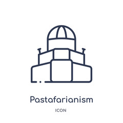 pastafarianism icon from religion outline collection. Thin line pastafarianism icon isolated on white background.