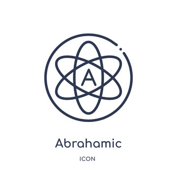 abrahamic icon from religion outline collection. Thin line abrahamic icon isolated on white background.