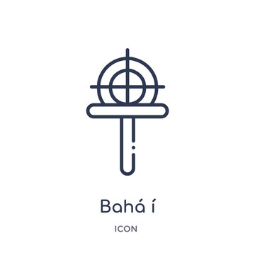 bah? ? icon from religion outline collection. Thin line bah? ? icon isolated on white background.