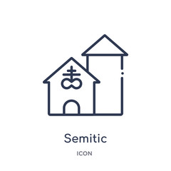 semitic neopaganism icon from religion outline collection. Thin line semitic neopaganism icon isolated on white background.