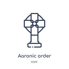 Obraz premium aaronic order church icon from religion outline collection. Thin line aaronic order church icon isolated on white background.