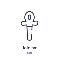 jainism icon from religion outline collection. Thin line jainism icon isolated on white background.
