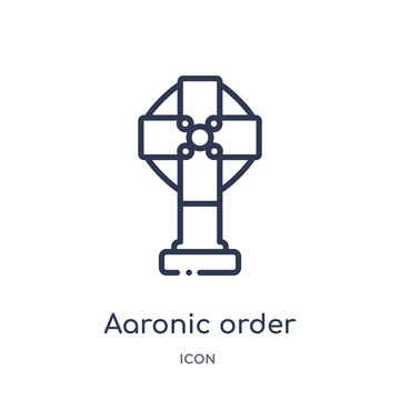 aaronic order church icon from religion outline collection. Thin line aaronic order church icon isolated on white background.