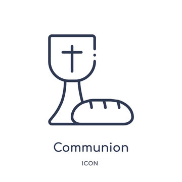 communion icon from religion outline collection. Thin line communion icon isolated on white background.