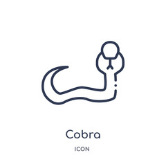 cobra icon from religion outline collection. Thin line cobra icon isolated on white background.