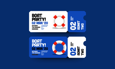 Boat Party Invitation Design with Where and When Details
