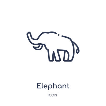 elephant icon from religion outline collection. Thin line elephant icon isolated on white background.