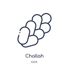 challah icon from religion outline collection. Thin line challah icon isolated on white background.
