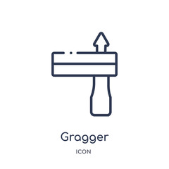 gragger icon from religion outline collection. Thin line gragger icon isolated on white background.