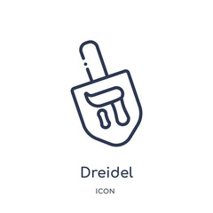 dreidel icon from religion outline collection. Thin line dreidel icon isolated on white background.