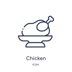 chicken icon from religion outline collection. Thin line chicken icon isolated on white background.