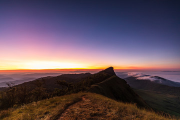 Landscape in the morning on Doi Mon Chong, Chiangmai, Thailand.