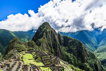 Clouds over the ruins of Machu Picchu