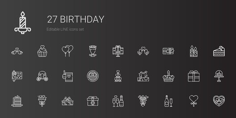 Fototapeta na wymiar birthday icons set