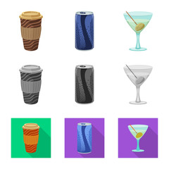 Isolated object of drink and bar symbol. Set of drink and party vector icon for stock.