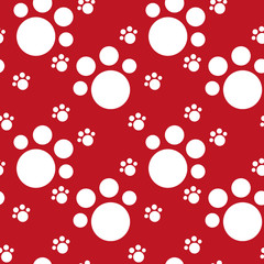 Vector seamless pattern with cat or dog,kitten or puppy footprints. Can be used for wallpaper,fabric, web page background, surface textures.