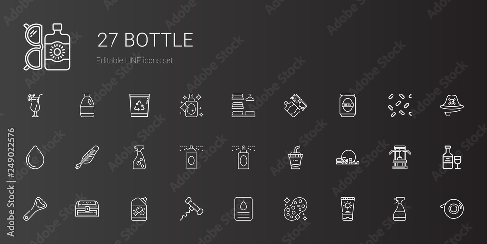 Sticker bottle icons set