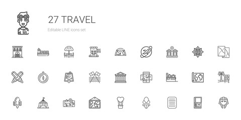 travel icons set