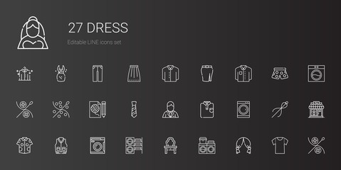 dress icons set