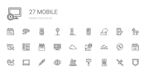 mobile icons set