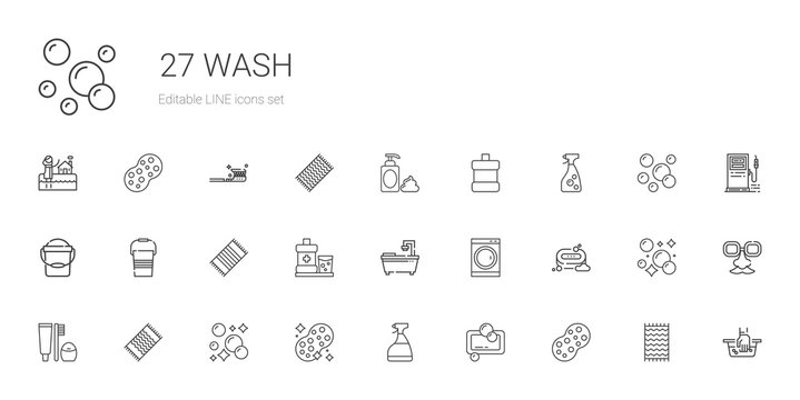 wash icons set
