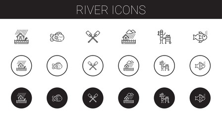 river icons set