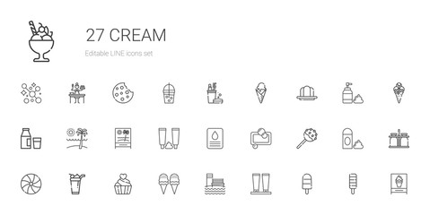 cream icons set