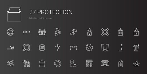 protection icons set