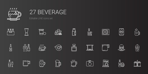 Fototapeta na wymiar beverage icons set