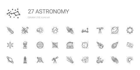 Fototapeten astronomy icons set © NinjaStudio