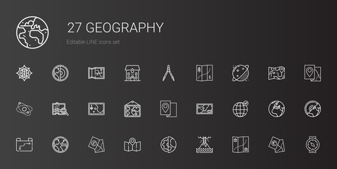 geography icons set