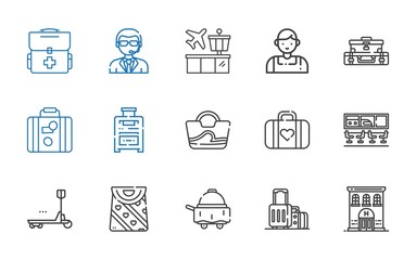 suitcase icons set