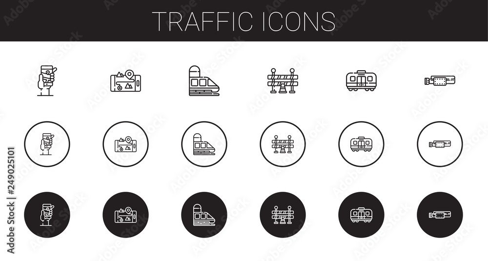 Wall mural traffic icons set